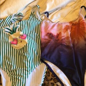 Lots Pink VS full piece Swimsuit and Pineapple xl